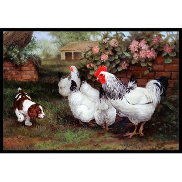 Carolines Treasures HEH0003JMAT Chickens; Hens & Puppy Indoor or Outdoor Mat; 24 x 36 HEH0003JMAT - main